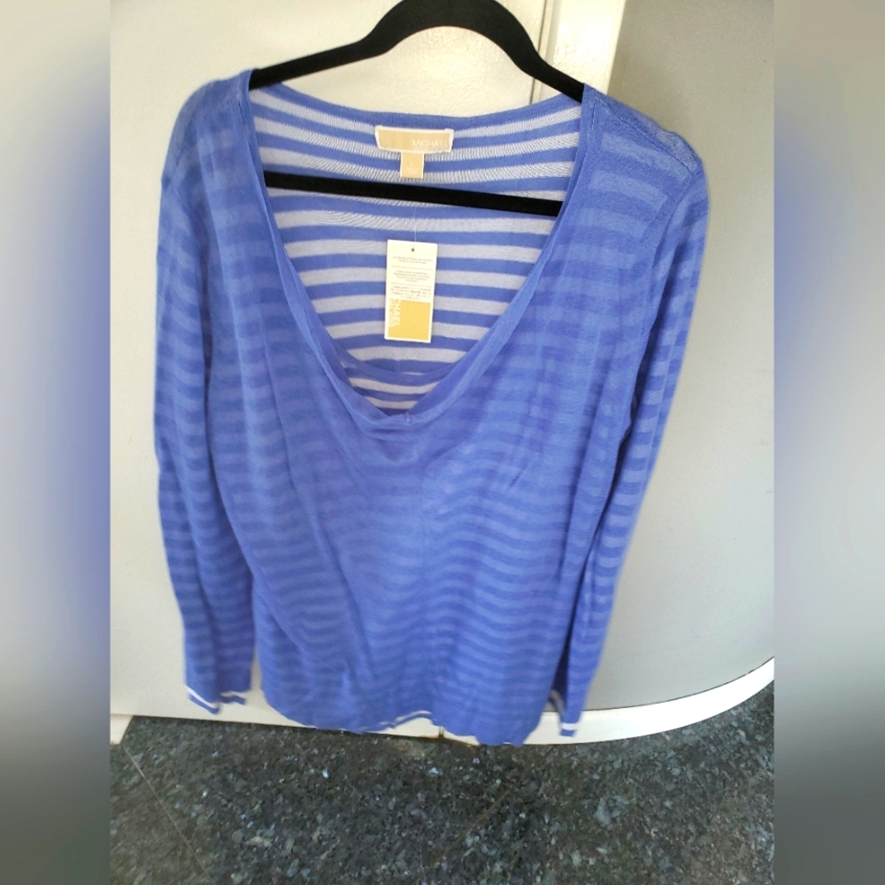 Michael Korrs Long Sleeve striped gause shirt